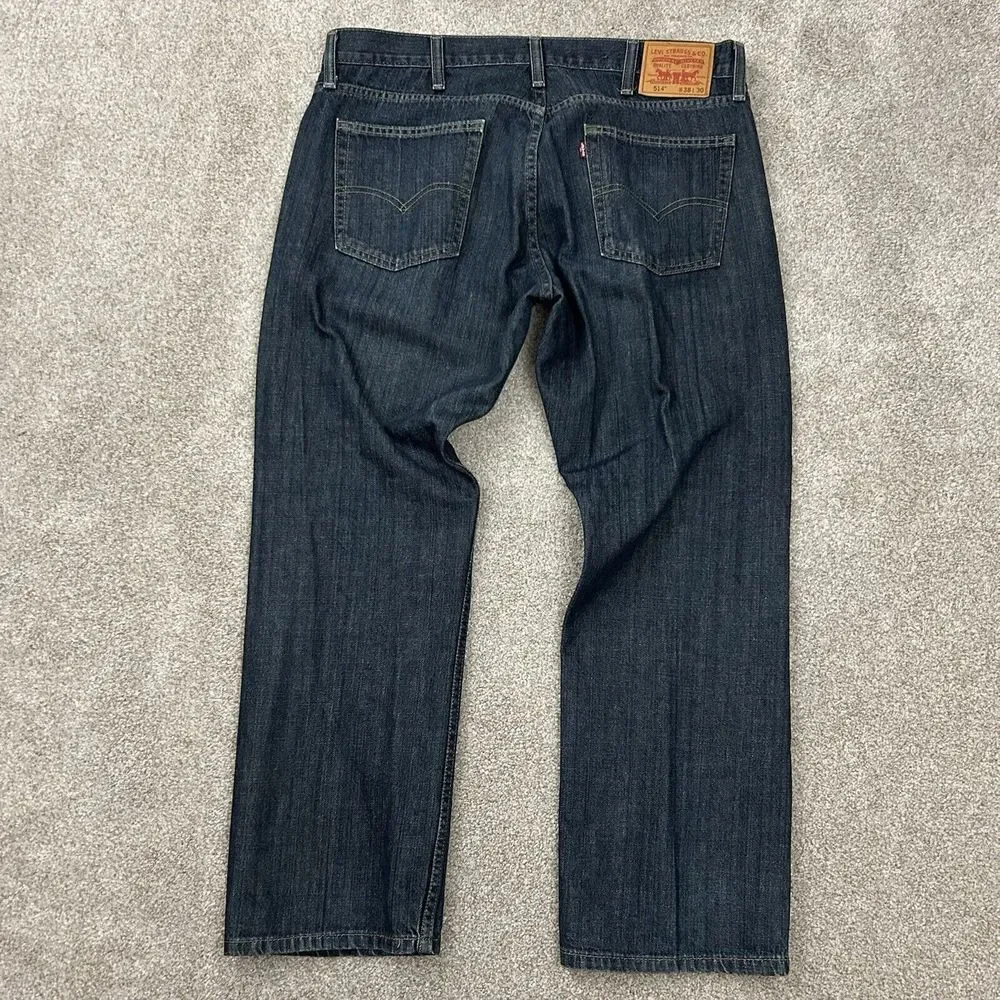 Levis 514 Jeans Men's Size‎ 38x30 Blue Denim Slim Straight Leg EUC